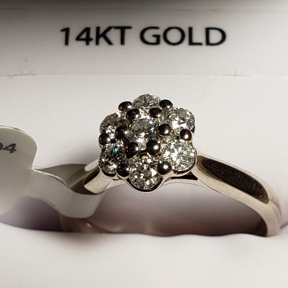 Keepsake Poppy 1/2ctw Certified Diamond 14kt White Gold Engagement Ring(H-1, I2)